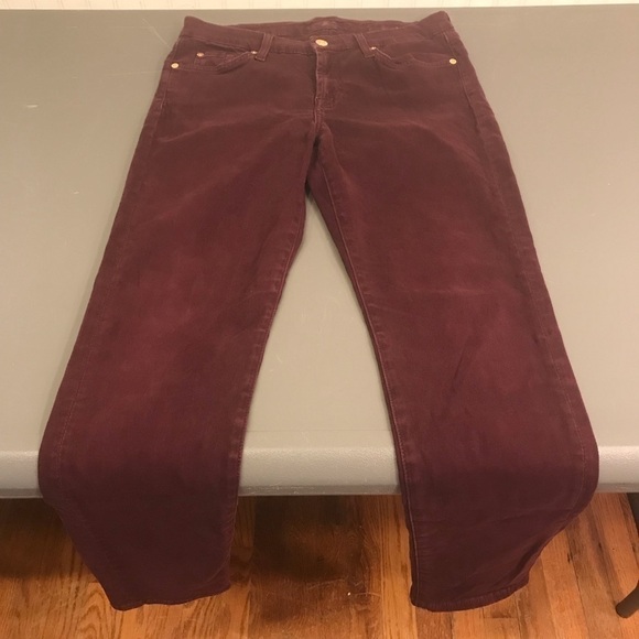 7 for all Mankind The slim Cigarette plum purple skinny denim jeans size 30 - Picture 2 of 12